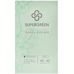 SUPERGREEN Прокладки женские РАЗМЕР XS ежедневные 16 см 1 капля, 40 шт