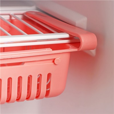 Полка подвесная в холодильник раздвижная Доляна, 20(28)×16,2×7,5 см, цвет МИКС