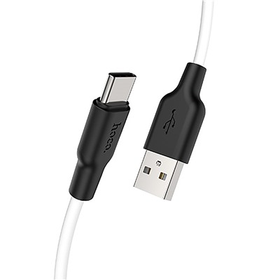 Кабель USB - Type-C Hoco X21 Plus (silicone)  200см 3A  (white/black)