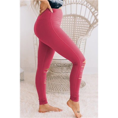 Rose Red Cut-out Skinny High Waist Leggings