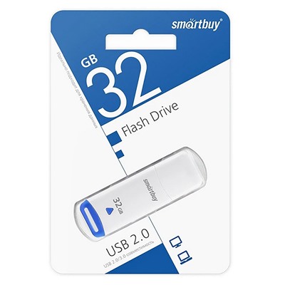 Флэш накопитель USB 32 Гб Smart Buy Easy (white)