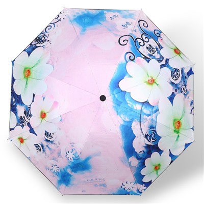 Зонт механический «Воздушные цветы», эпонж, 4 сложения, 8 спиц, R = 48 см, цвет МИКС