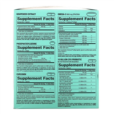 Natural Factors, 3 Brains Total, 30 Convenient Cello Packs