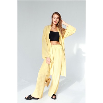 9374 Костюм из кимоно и брюк-палаццо жёлтый