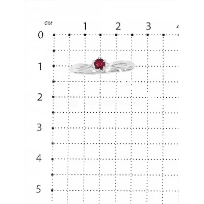 Кольцо из серебра с рубином родированное с1-641р415