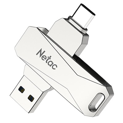 Флэш накопитель USB 64 Гб Netac U782C Dual 3.0 + Type C (silver)