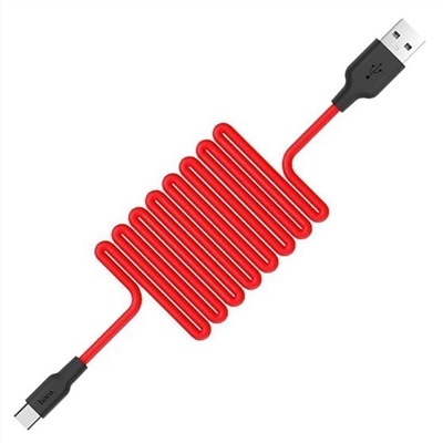 Кабель USB - Type-C Hoco X21 Silicone  100см 3A  (black/red)