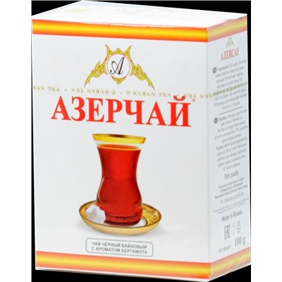 Azercay. Черный с бергамотом 100 гр. карт.пачка