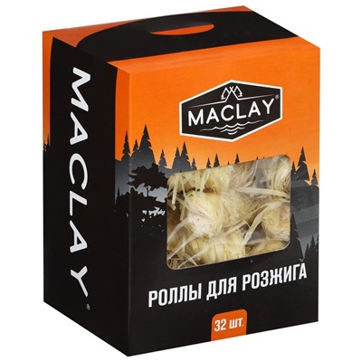 Роллы для розжига Maclay, 32 шт.