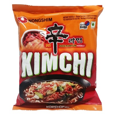 Лапша сублимированная Кимчхи рамён (1 шт.) Nongshim, Корея, 120 г Акция