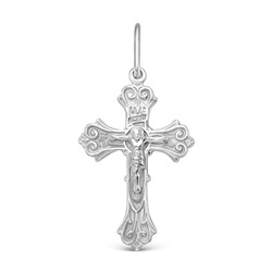 Крест из серебра родированный - 3,1 см