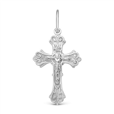 Крест из серебра родированный - 3,1 см