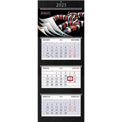 Календарь квартальный 2025 г. 4 спирали СуперЛюкс "Год Змеи" 3-х блоч. 12 постеров (086534) 31712 Хатбер