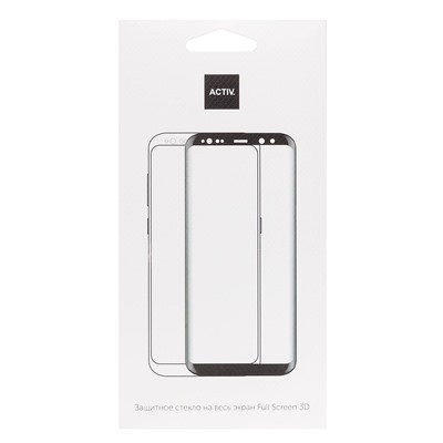 Защитное стекло Full Screen Activ Clean Line 3D для "Xiaomi Redmi Note 9" (black)
