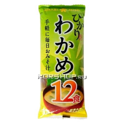 Суп Мисо с водорослями Вакаме HIKARI MISO (12 порц.), Япония, 216 г Акция