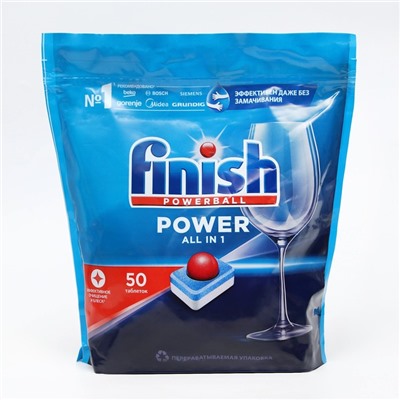 Таблетки для посудомоечных машин Finish All in1 Shine&Protect, 50 шт