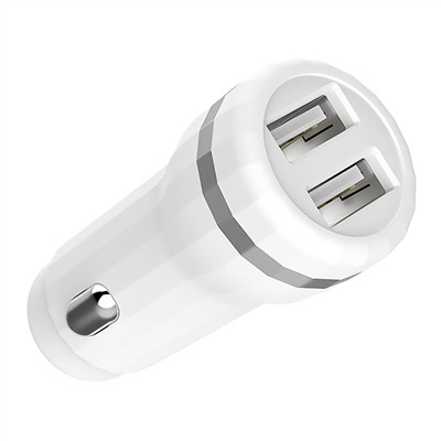 Адаптер Автомобильный Hoco Z27 2USB/5V/2.4A (повр. уп.) (white)