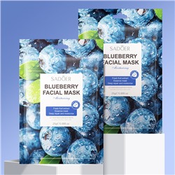 SADOER Тканевая лифтинг-маска для лица с экстрактом черники  Blueberry Facial Mask