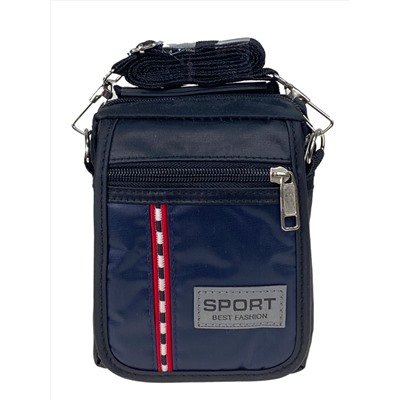 Спортивная поясная сумка из текстиля, цвет черный с синим