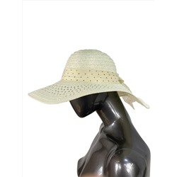 Летняя женская соломенная шляпа, цвет молочный