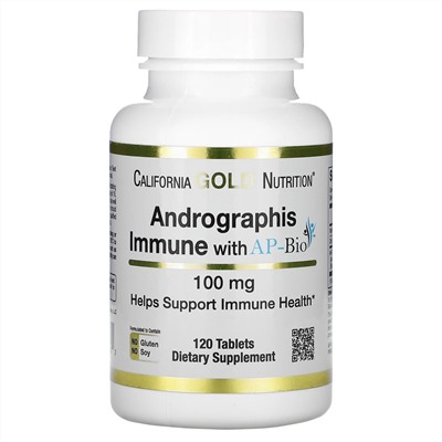 California Gold Nutrition, AP-BIO, средство для укрепления иммунитета с экстрактом андрографиса, 100 мг, 120 таблеток