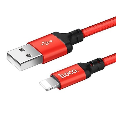 Кабель USB - Apple lightning Hoco X14 Times Speed  100см 2A  (red/black)