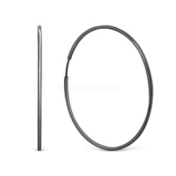 Серьги-конго из серебра родированные - диаметр 6 см