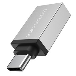 Адаптер Borofone OTG BV3 Type-C/USB (silver)