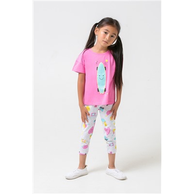 Пижама для девочки Crockid К 2748 розовый + светло-серый меланж к1258
