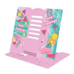 Подставка для книг и планшета металлическая 22х22,5 см П-072 "PINK FLAMINGO" Пчелка