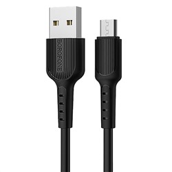 Кабель USB - micro USB Borofone BX16 Easy  100см 2,4A  (black)