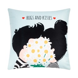 Подушка Этель "Hugs and kisses" 40х40 см, велюр, 100% п/э