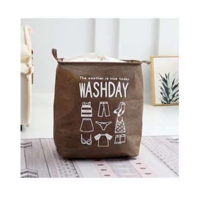 Корзина для вещей на завязках "Washday" коричневая