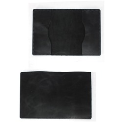 Обложка для паспорта Croco-П-1100 натуральная кожа черный пулл-ап (254)  246669