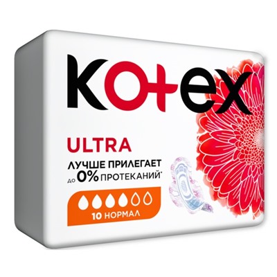 Женские гигиенические прокладки Kotex Ultra Normal, 10 шт.