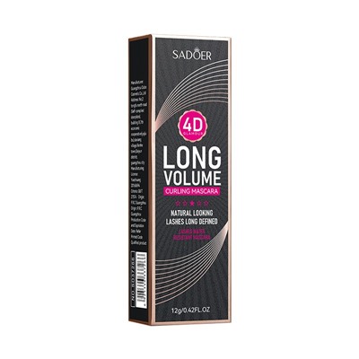 Тушь для ресниц объем, длина и подкручивание Sadoer Long Volume Curling Mascara