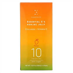 Everydaze, Essential C's Konjac Jelly, Mango, 4 Pouches, 5.07 fl oz (150 ml) Each