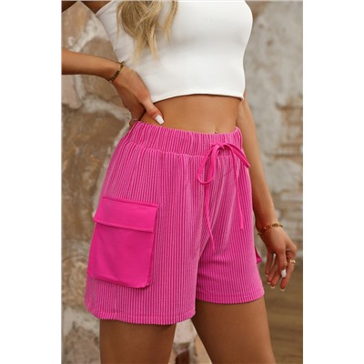 Bright Pink Cargo Pocket Wide-leg Shorts