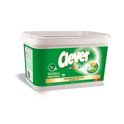 Капсулы Clever COLOR & WHITE CLOVIN гелевые для стирки Antibacterial АНТИБАКТЕРИАЛЬНЫЕ (20шт х18г) 360г, ведёрко, 500099