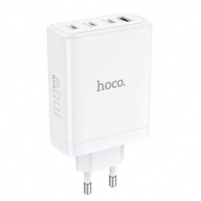 Адаптер Сетевой Hoco N31 PD 3Type-C/USB 100W (white)