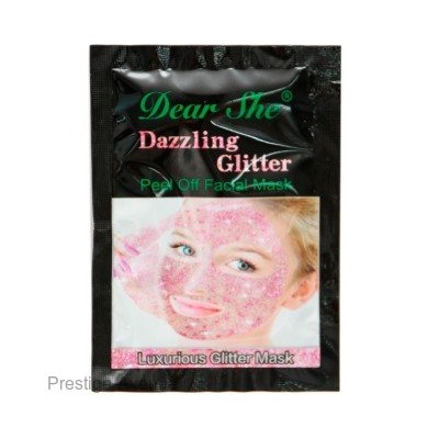Маска для лица Dear She Dazzling Glitter Peel Off Facial Mask - розовая