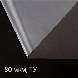 Плёнка полиэтиленовая 80 мкм, прозрачная, длина 5 м, ширина 3 м, рукав (1.5 × 2 м), Эконом 50% , Greengo
