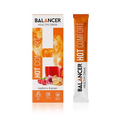 Уценка Гринвей Горячий напиток для иммунитета BALANCER HOT COMFORT со вкусом «Малина-имбирь», 10шт, срок годности 06/24