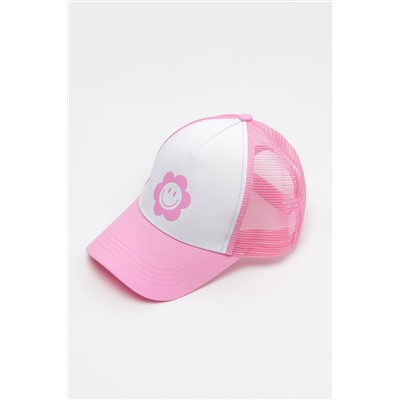 Кепка для девочки Crockid ТК 80085 белый, ярко-розовый
