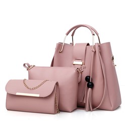 Комплект сумок из 3 предметов, арт А12, цвет:розовый