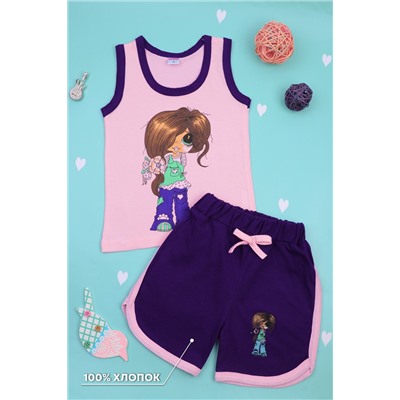 Комплект (майка, шорты) для девочки №SM206-1